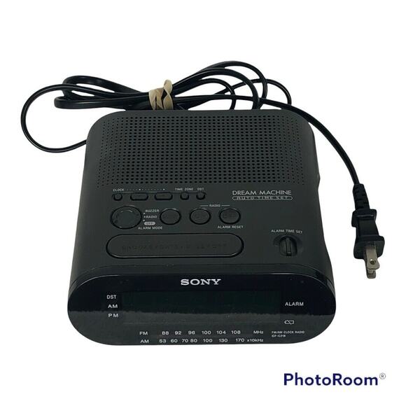 Vintage Sony Dream Machine Clock Radio Black Plug-In Battery Backup - Picture 1 of 7